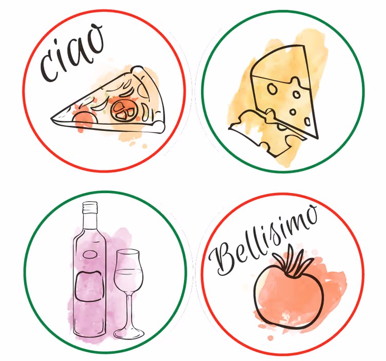 Omanlainen lasinalunen ruokaja juomateemoilla - Tenstickers