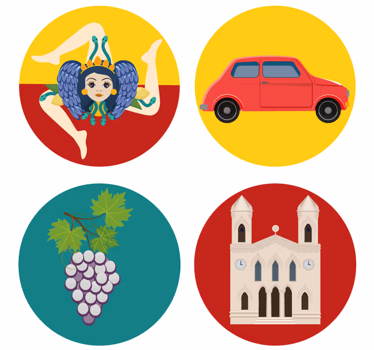Moderni lasinalunen sicilian mytologian viinirypäleet - Tenstickers