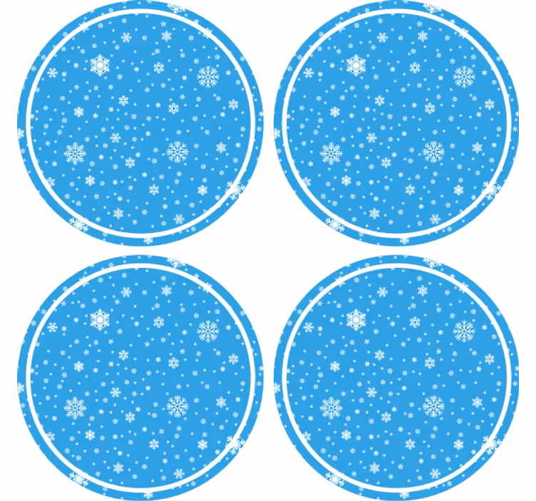 Lumihiutaleaiheinen pyöreä lasinalunen - Tenstickers