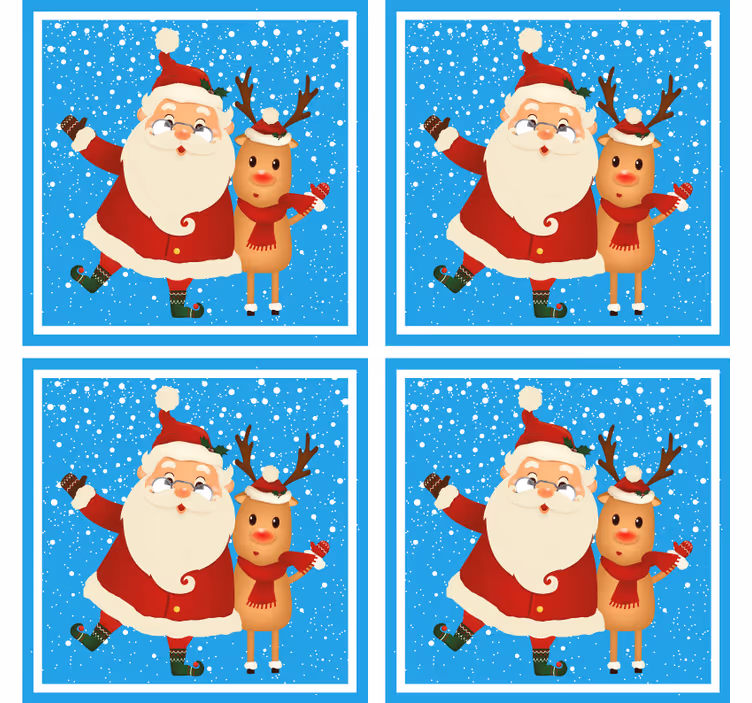 Joulupukki ja porot jouluinen lasinalunen - Tenstickers