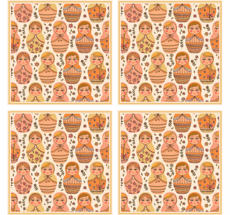 Kummajainen lasinalunen värikkäillä venäläisillä nukkeilla - Tenstickers