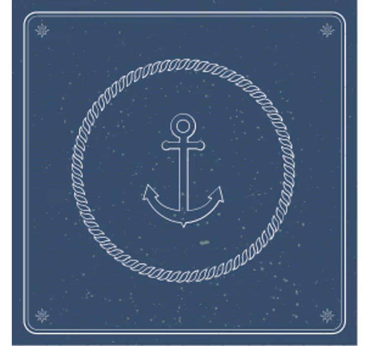 Ankkuri meri vintage lasinalunen - Tenstickers