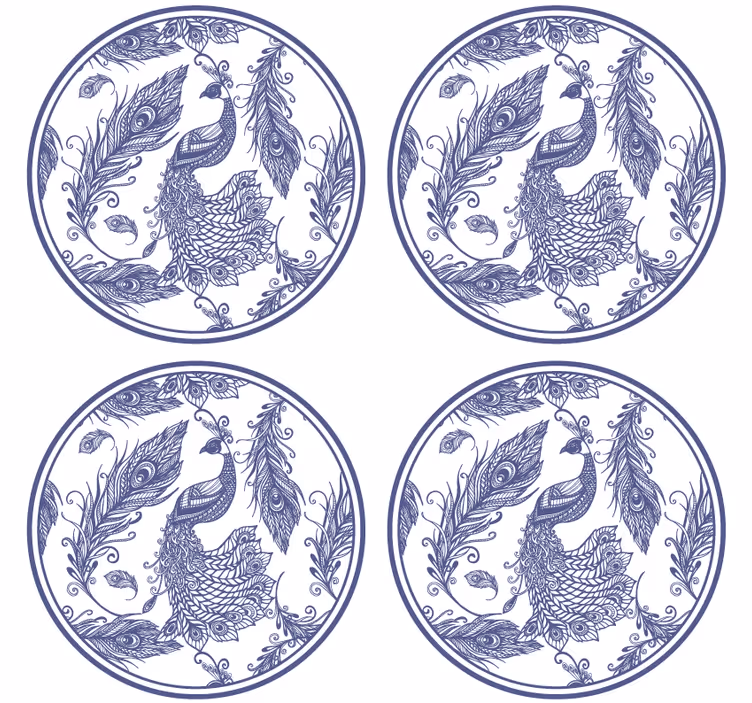 Delftware riikinkukko laatta lasinalunen - Tenstickers