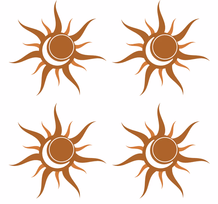 Auringon symboli kaarilla lasinalunen - Tenstickers