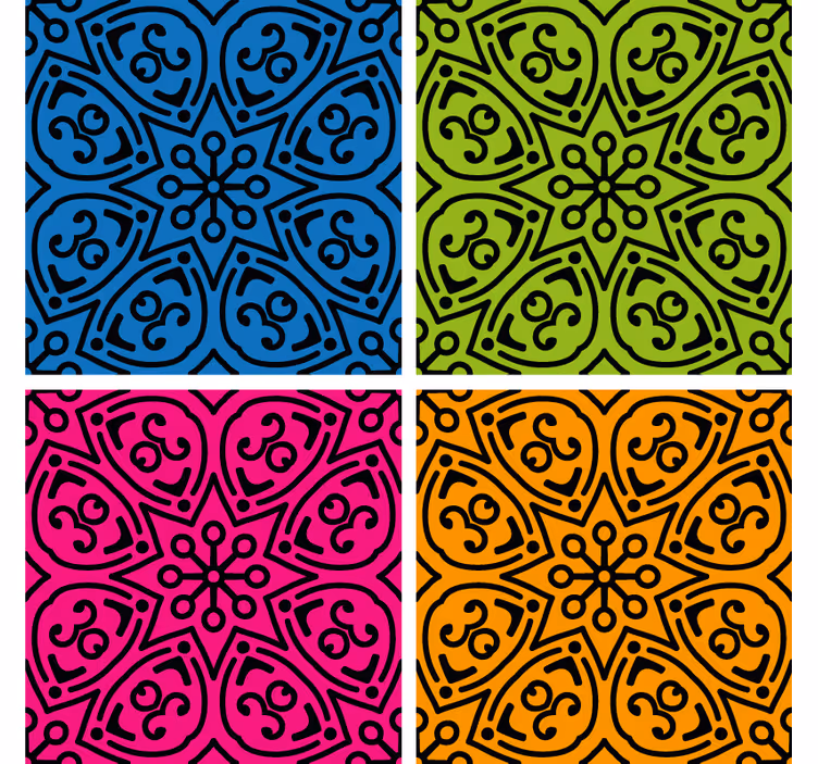 Mandala kuviot laatta lasinalunen - Tenstickers