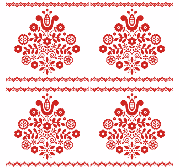 Kukkainen kansanomainen lasinalunen - Tenstickers