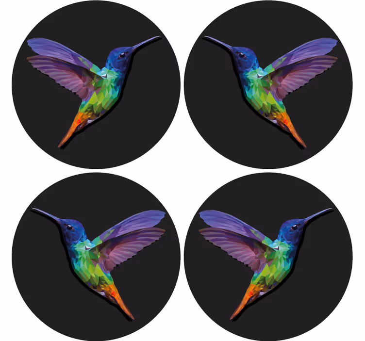 Geometrinen kolibri enemmän lasinalusia - Tenstickers