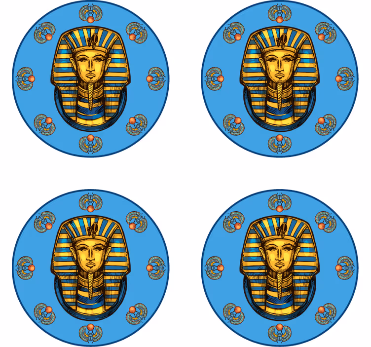 Kummajainen lasinalunen egyptiläinen faarao muotokuva - Tenstickers