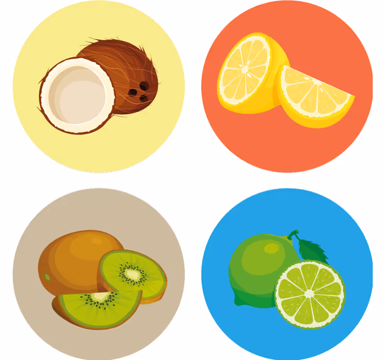 Moderni lasinalunen hedelmäkuvasto - Tenstickers