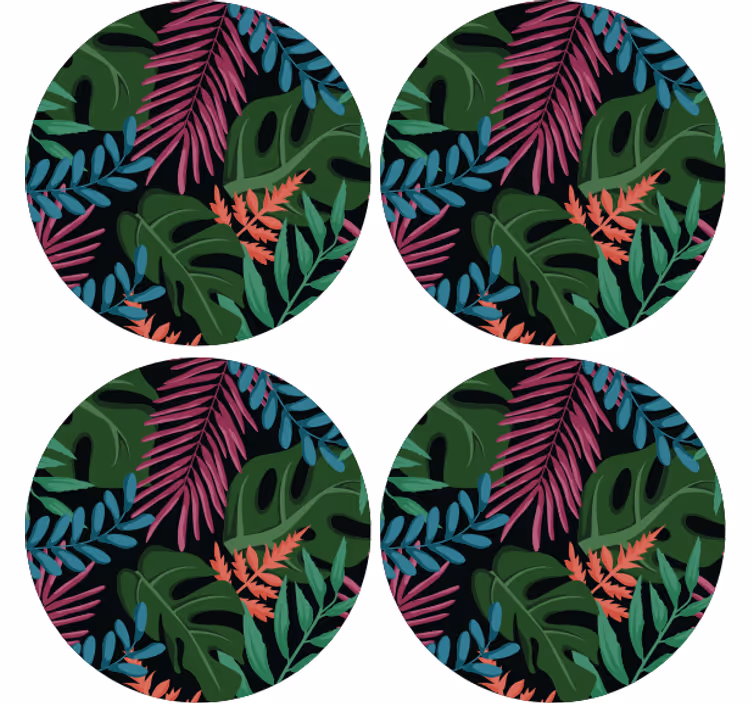 Monstera trooppinen viidakko lisää lasinalusia - Tenstickers