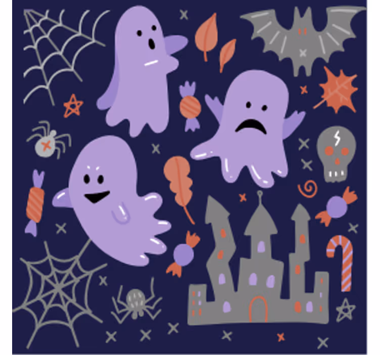 Kummituksia halloween lasinalunen - Tenstickers
