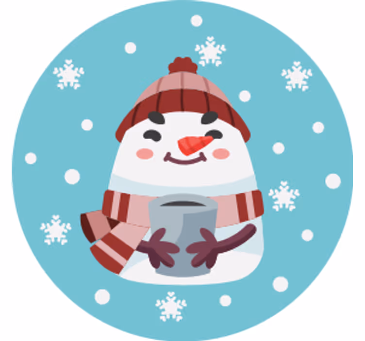 Joulupukin kuppia pitävä lasinalunen - Tenstickers