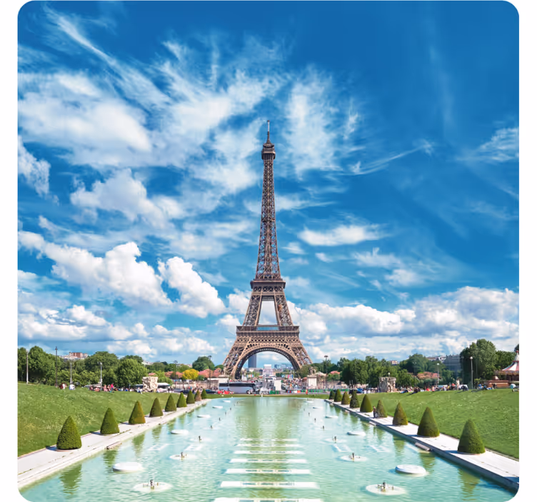Moderni lasinalunen eiffel-tornin maisemalla - Tenstickers