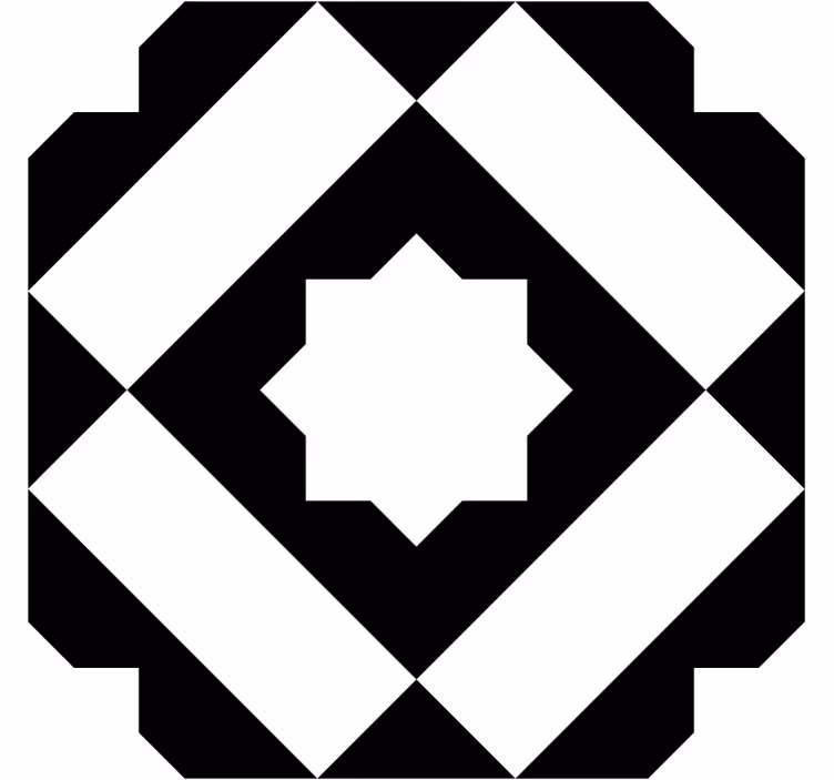 Geometrinen musta kuvio lasinalunen - Tenstickers