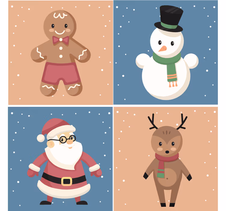 Lomahahmot jouluiset lasinaluset - Tenstickers