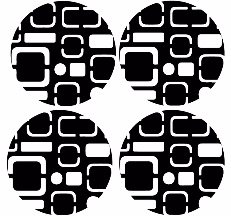 Geometriset mustat motiivit lasinalunen - Tenstickers
