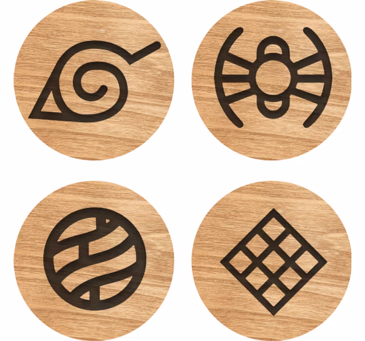 Naruto puinen kuvio Kummajainen lasinalunen - Tenstickers