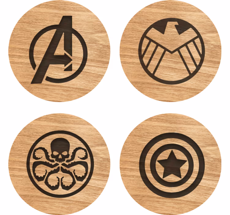 Avengers lasinaluset asetettu Kummajainen lasinalunen - Tenstickers