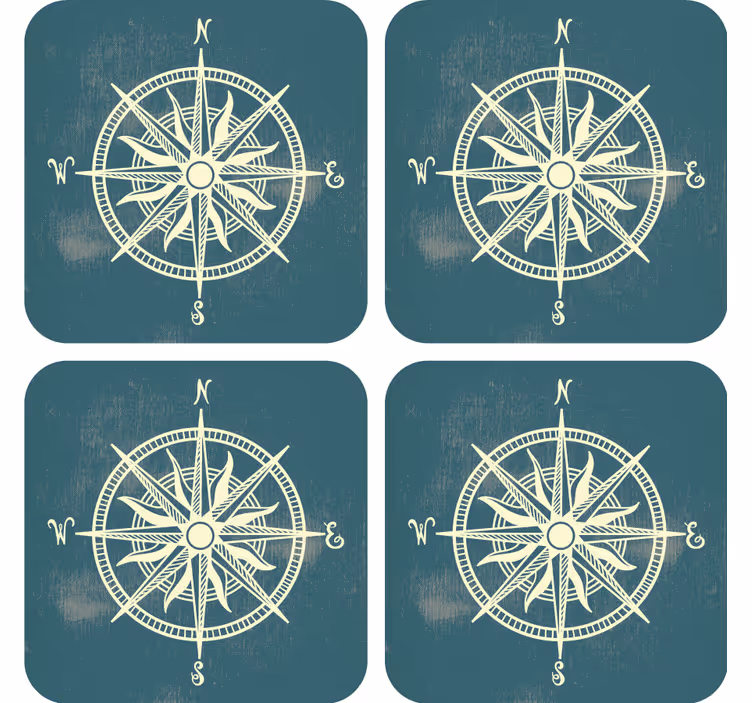 Kompas maailmankartalla vintage lasinalunen - Tenstickers