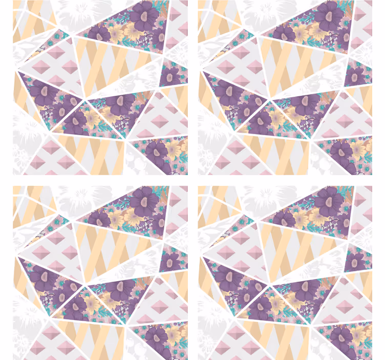 Geometriset kukkakuviot lasinaluset - Tenstickers