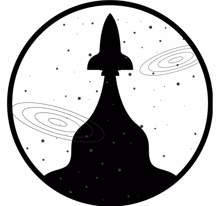 Kummajainen lasinalunen raketti ja tähdet - Tenstickers