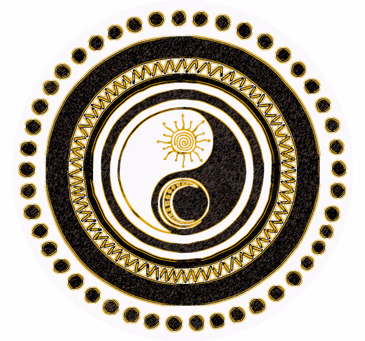 Yin yang pyöreä kuvio kummajainen lasinalunen - Tenstickers