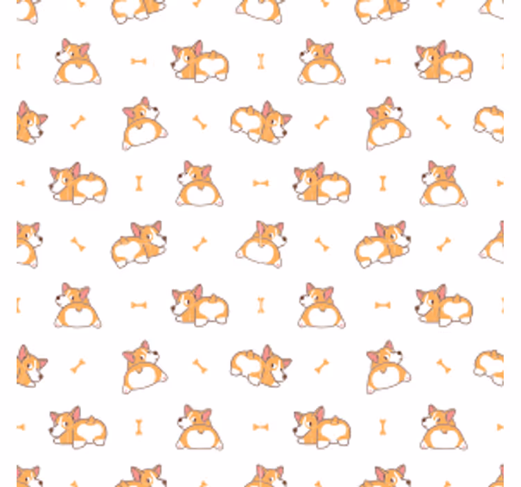 Kummajainen lasinalunen leikkisällä corgi-kuviolla - Tenstickers