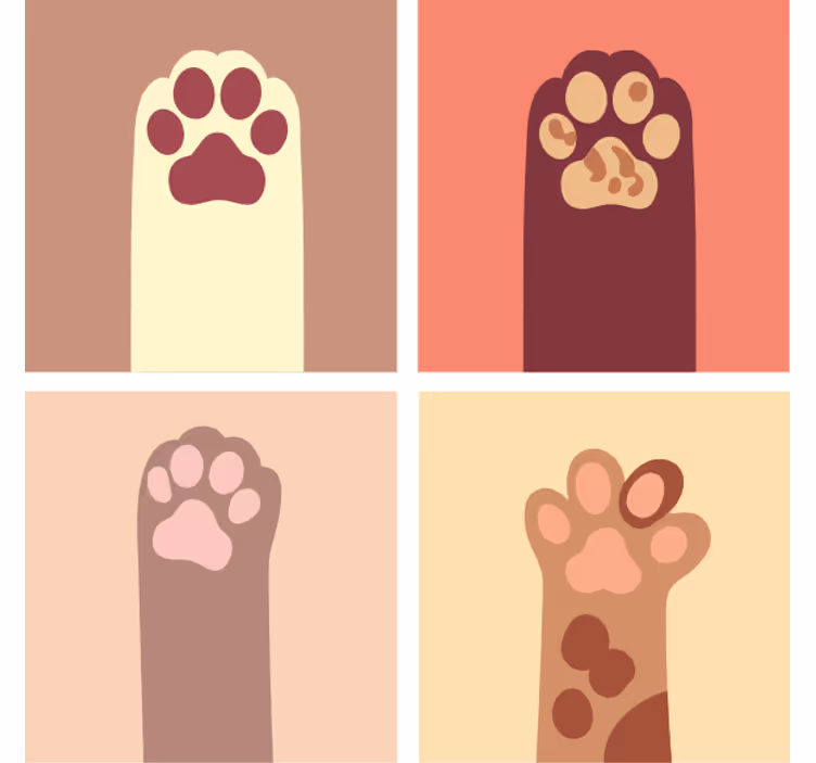 Kummajainen tassunjälkikuviot lasinalunen - Tenstickers
