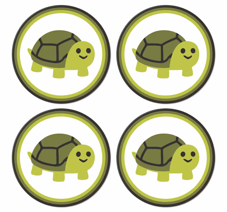 Hauska hymyilevä kilpikonna sarjakuva modernit lasinaluset - Tenstickers