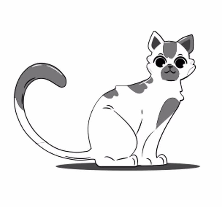 Piirretty kissa vintage lasinalunen - Tenstickers
