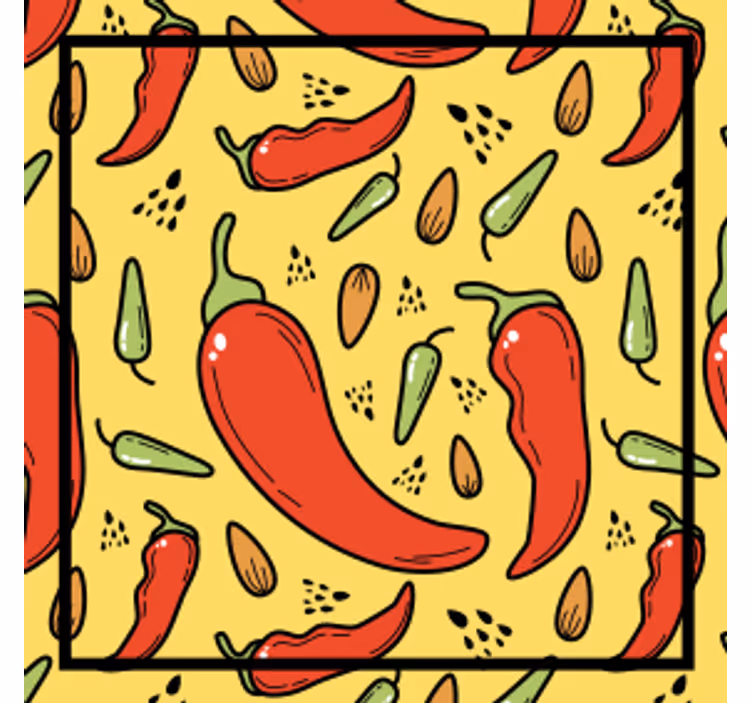 Moderni lasinalunen chilipaprikakuviolla - Tenstickers