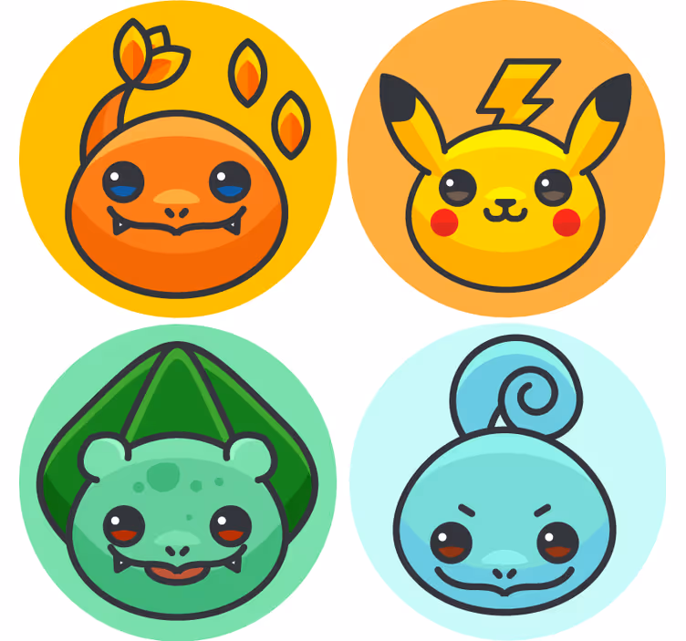 Pokemon-hahmot lisää lasinaluset - Tenstickers