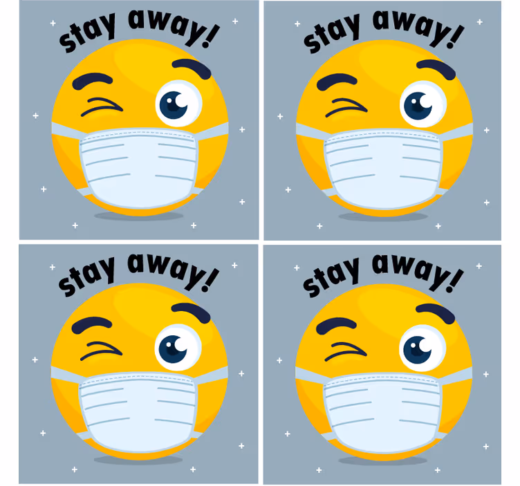 Lasinalunenvirnisteleväemojinaamio päällä - Tenstickers