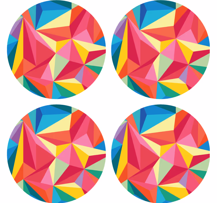 Monivärinen geometrinen kuva modernit lasinaluset - Tenstickers