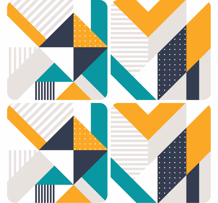 Moderni lasinalunen geometrisilla värilohkoilla - Tenstickers