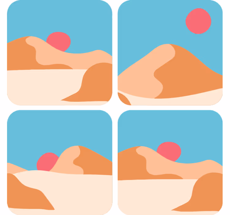 Moderni lasinalunen tyylitelty autiomaa maisema - Tenstickers
