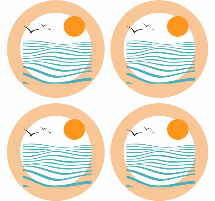 Meri abstrakti taide modernit lasinaluset - Tenstickers