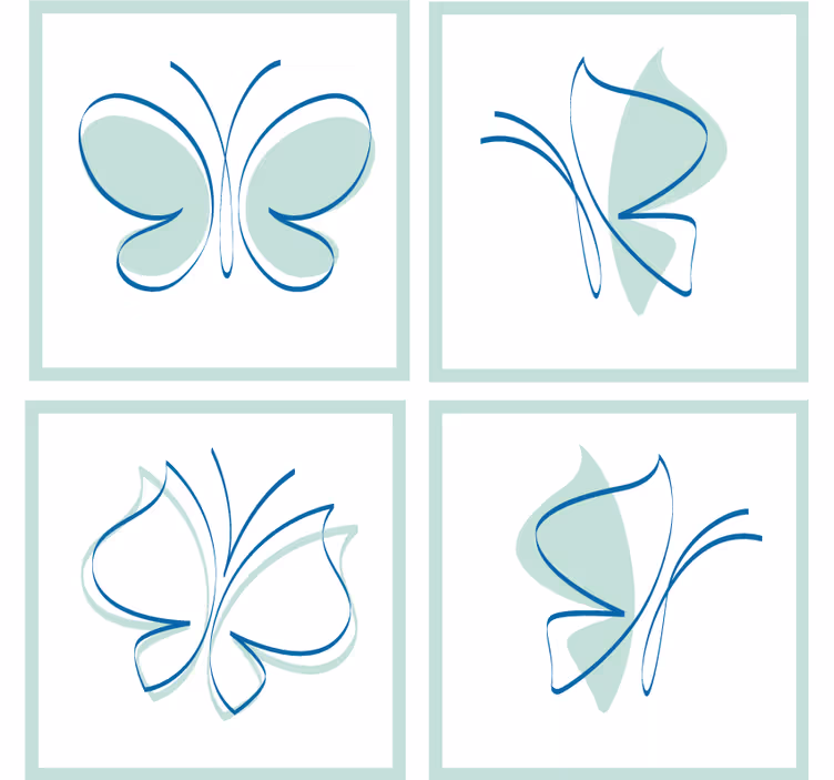 Elegantti perhoskuvioinen lasinalunen - Tenstickers