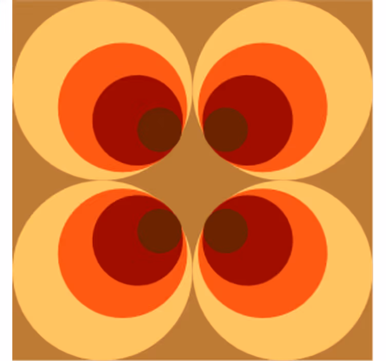 Oranssin sävyt ympyrät vintage lasinalunen - Tenstickers