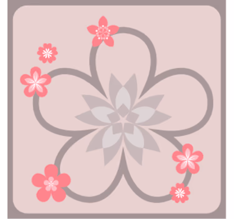 Violetti kukka ääriviivat vintage lasinalunen - Tenstickers