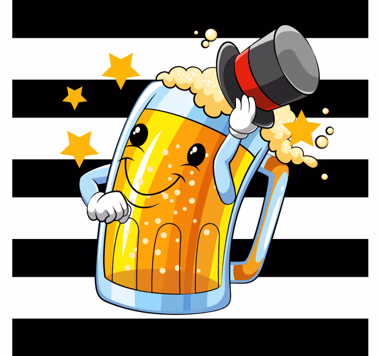 Iloinen olutlasinaluskuvio - Tenstickers