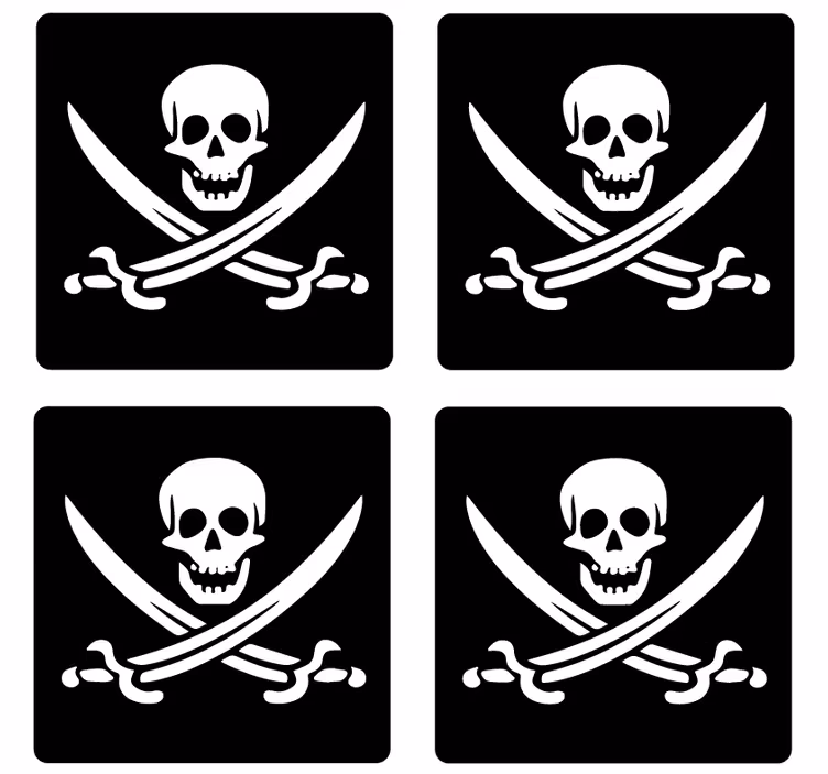 Merirosvo jolly roger Kummajainen lasinalunen - Tenstickers