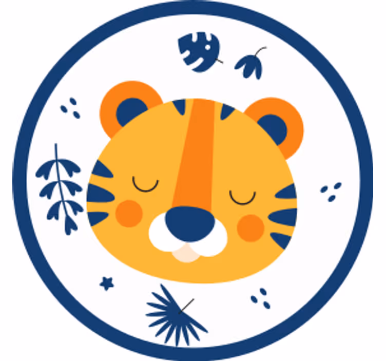 Kummajainen lasinalunen söpö tiikerin kasvot - Tenstickers