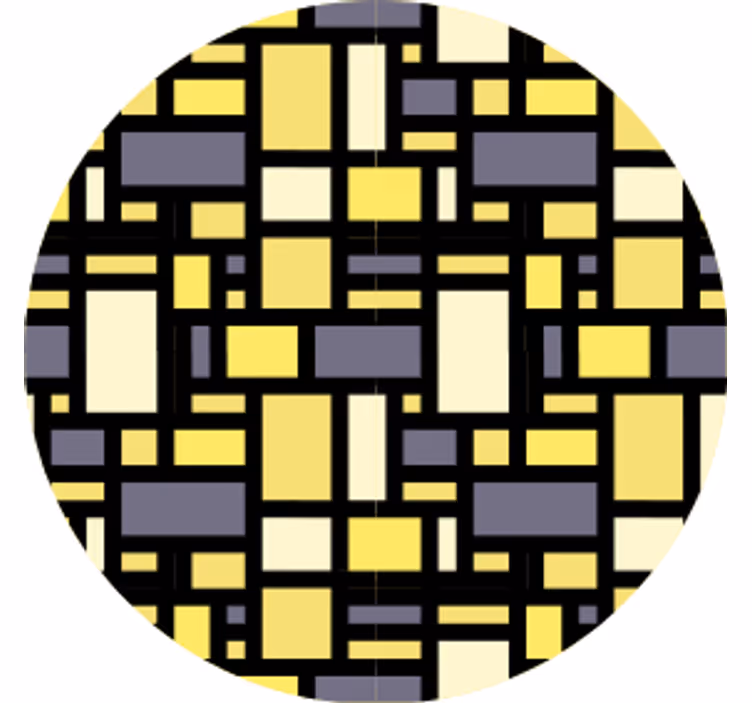 Geometrinen keltainen ja harmaa kuosi lasinalunen - Tenstickers