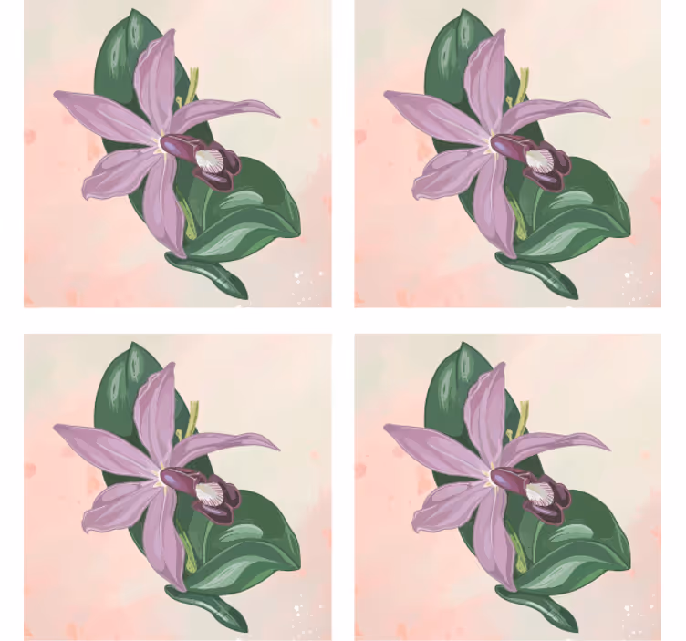 Moderni lasinalunen elegantti orkidea kukka - Tenstickers
