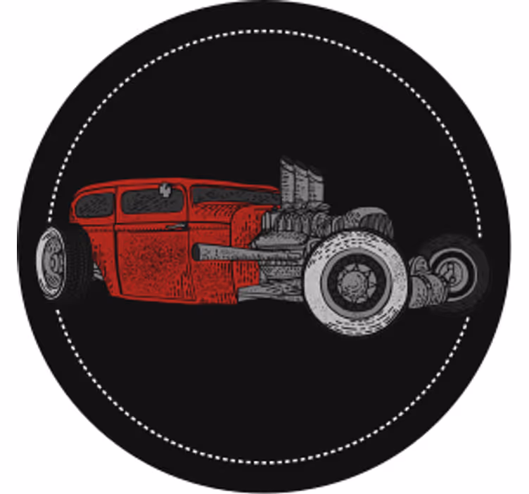 Vintage lasinalunen klassisella kuumalla rodilla - Tenstickers