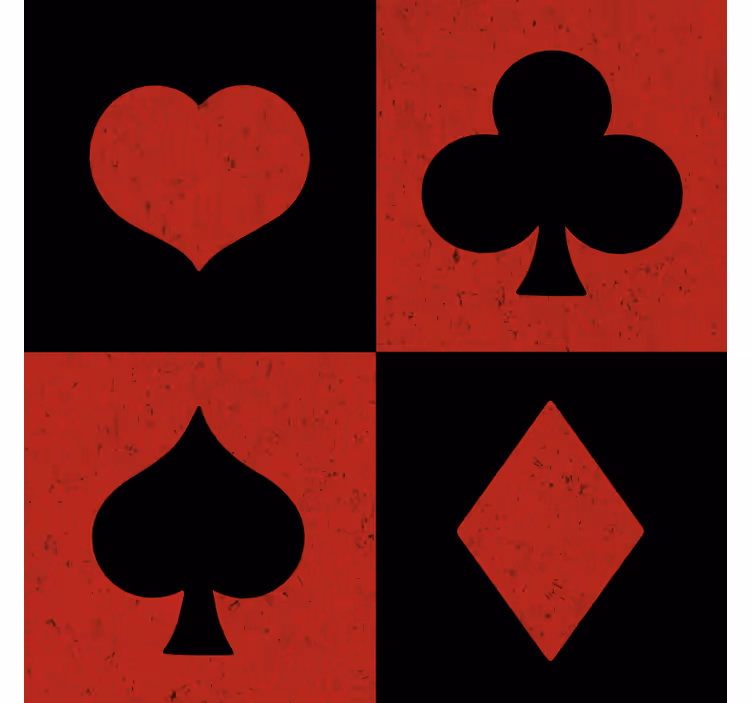 Retro pokeri punainen ja musta Kummajainen lasinalunen - Tenstickers