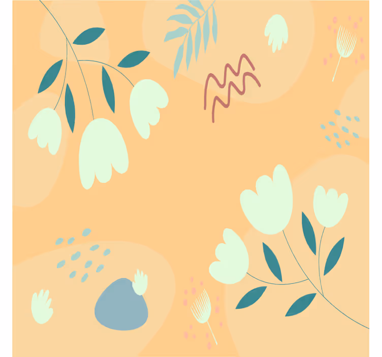 Moderni lasinalunen kukkaminimalistisilla kuvioilla - Tenstickers