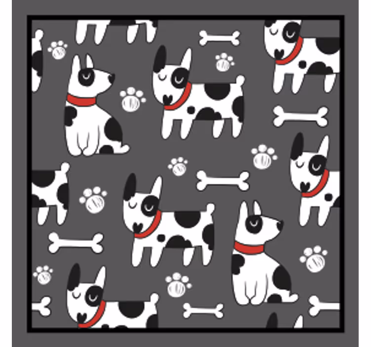 Moderni lasinalunen leikkisällä koirakuviolla - Tenstickers