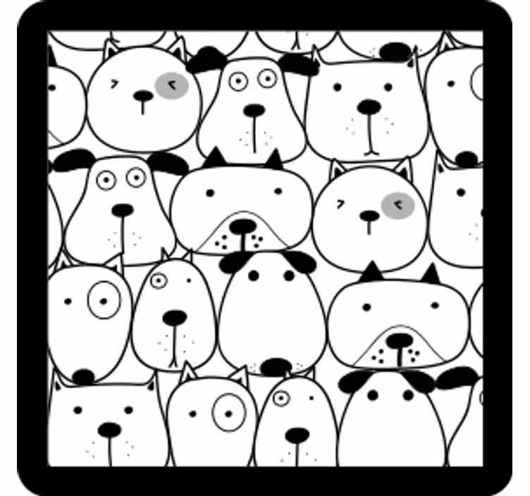 Kummajainen koirakasvojen lasinalunen - Tenstickers